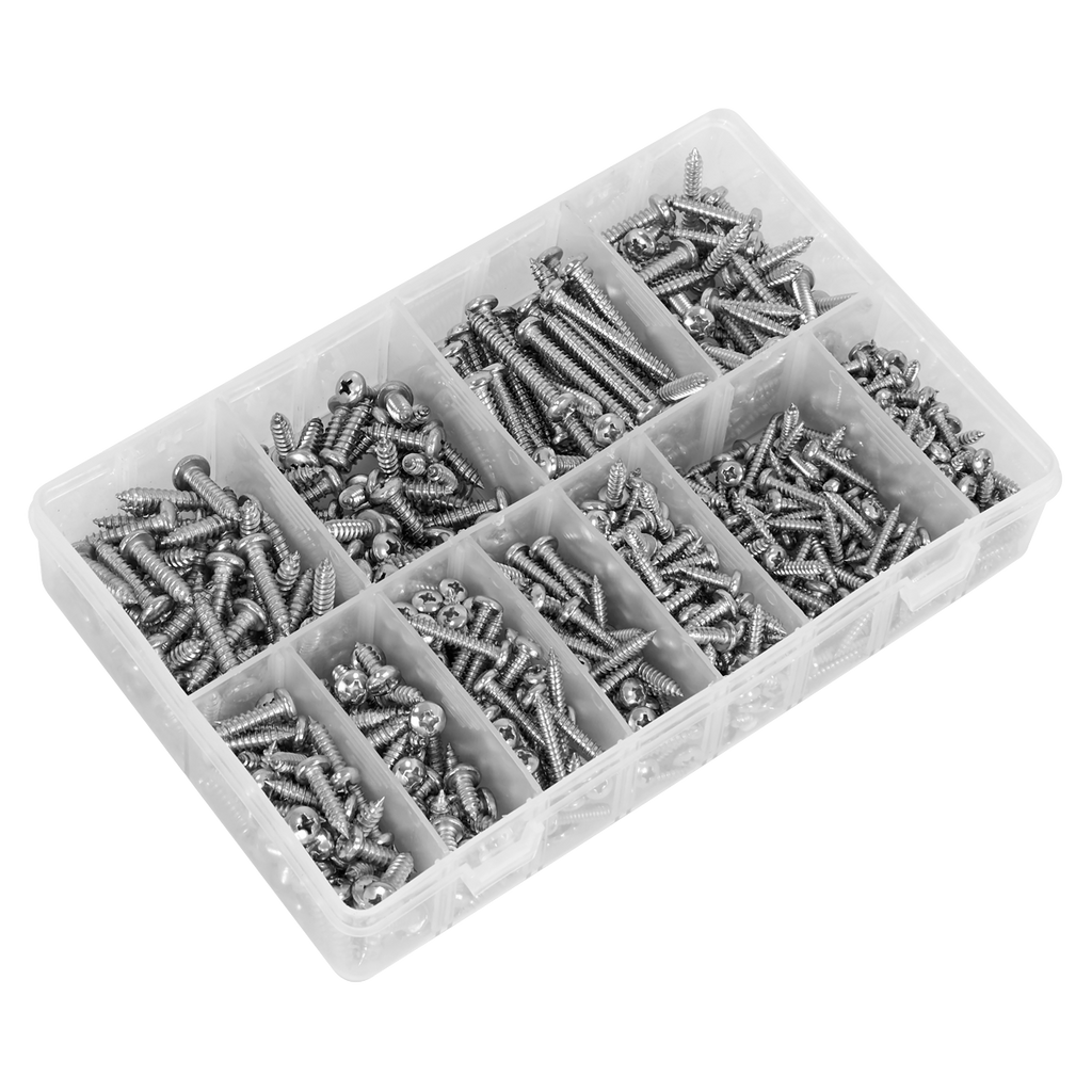 Stainless Steel Self-Tapping Screw Assortment 700pc AB0700SSST