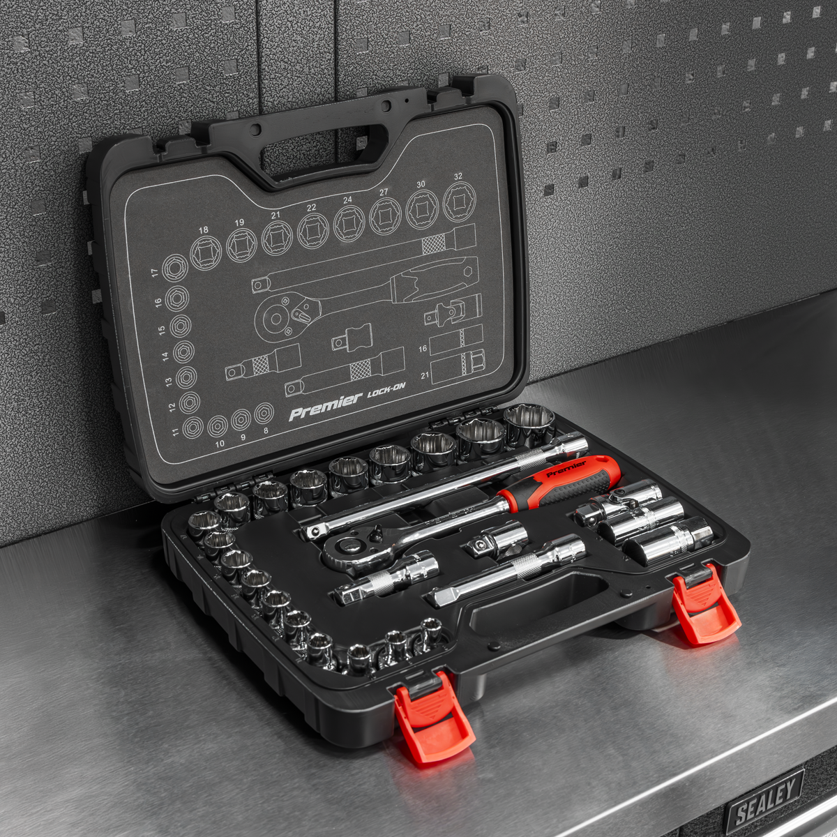 Lock-On™ Socket Set 1/2"Sq Drive 26pc AK27482