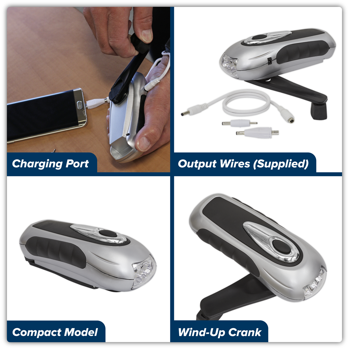 Rechargeable Wind-Up Torch 3 LED AK3305