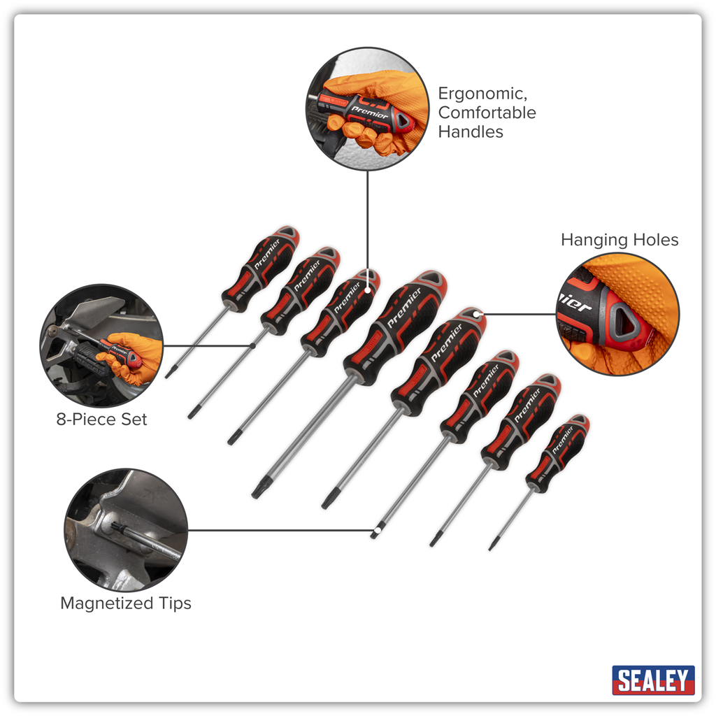 GripMAX® Security TRX-Star* Screwdriver Set 8pc - Red AK4323