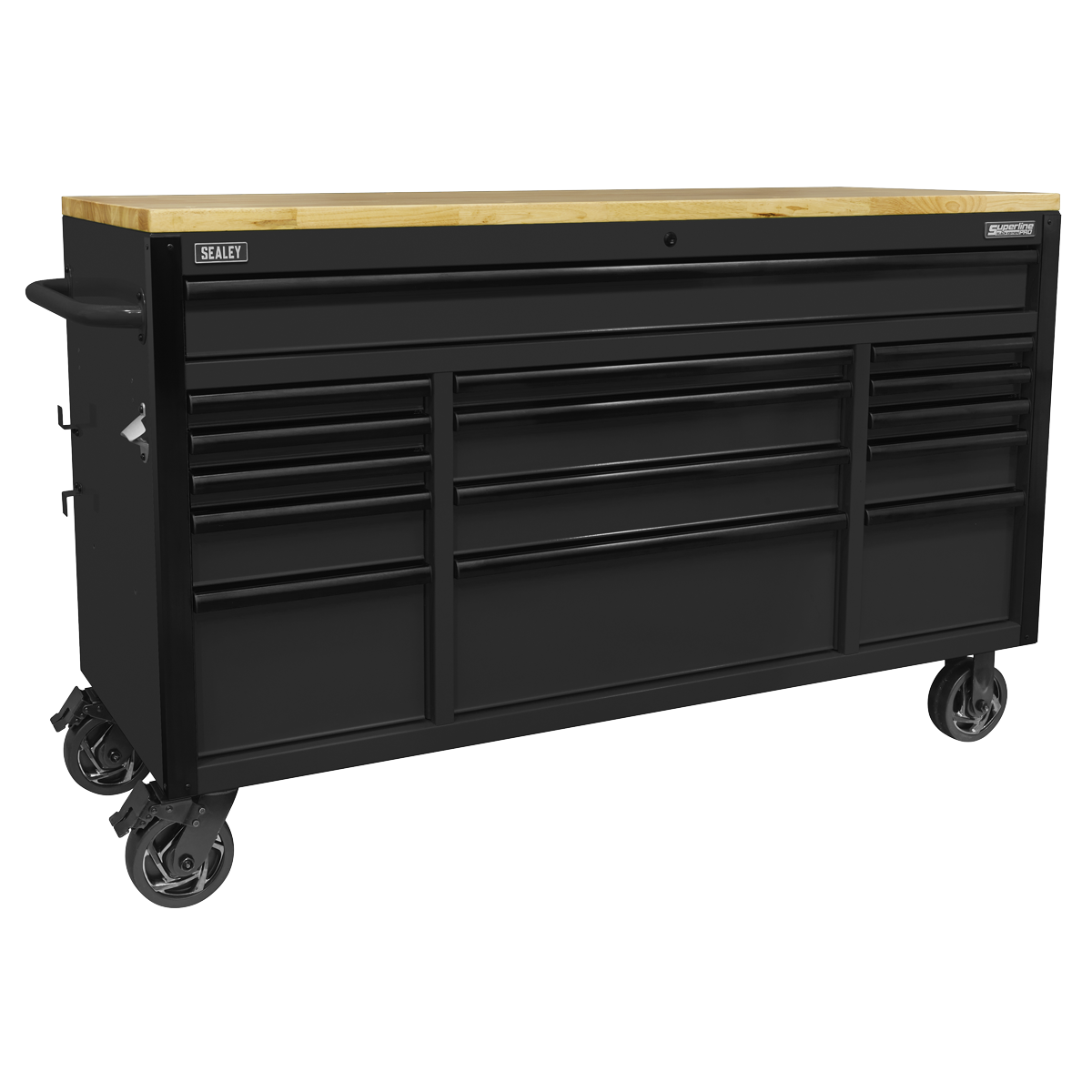 Mobile Trolley with Wooden Worktop 15 Drawer 1549mm AP6215BE