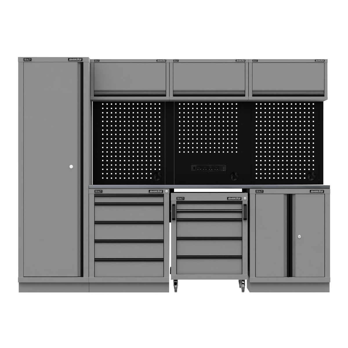Storage System with Stainless Worktop 2.64m APMSBESTACK02SS