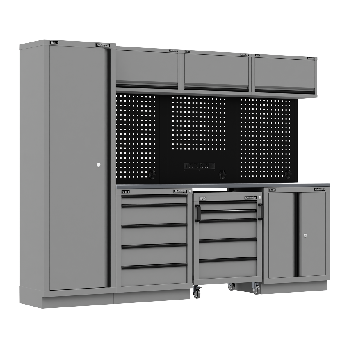 Storage System with Stainless Worktop 2.64m APMSBESTACK02SS