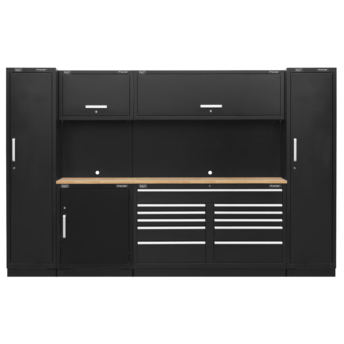 Storage System with Hardwood Worktop 3.55m APMSCOMBO7W