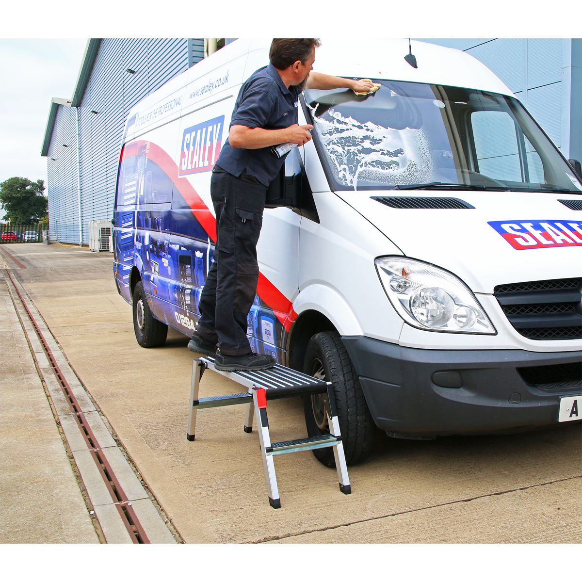 Aluminium 2-Tread Folding Platform - EN 131-4 APS2