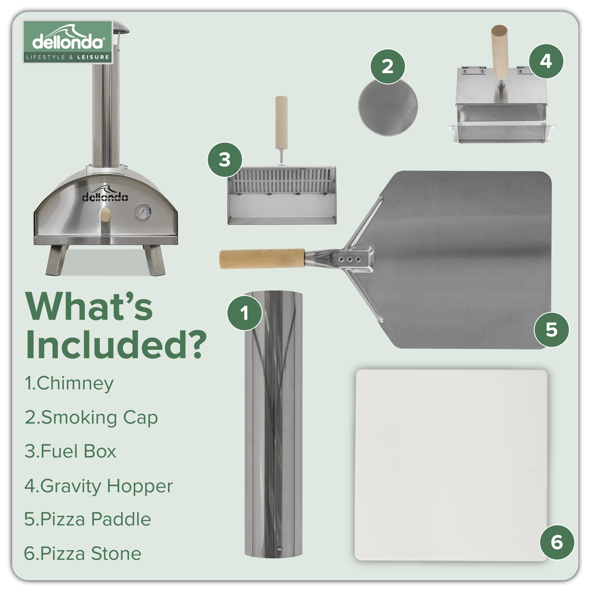 Wood-Fired Pizza Oven 14" - Stainless Steel DG11