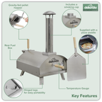 Wood-Fired Pizza Oven 14" - Stainless Steel DG11