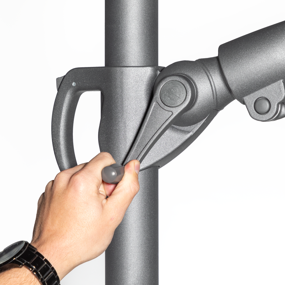 Cantilever Parasol with 360° Rotation, Tilt & Cover 3m - Grey DG267