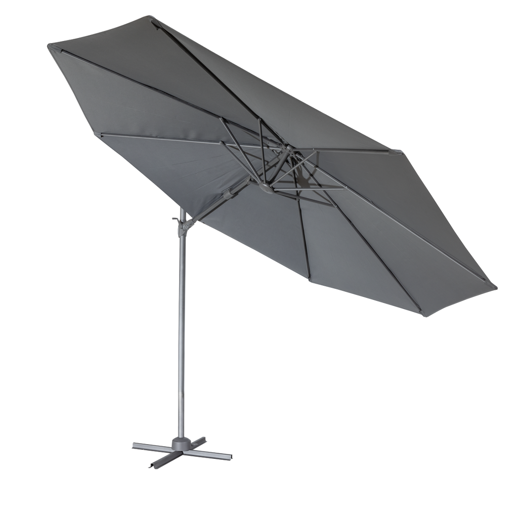 Cantilever Parasol with 360° Rotation, Tilt & Cover 3m - Grey DG267