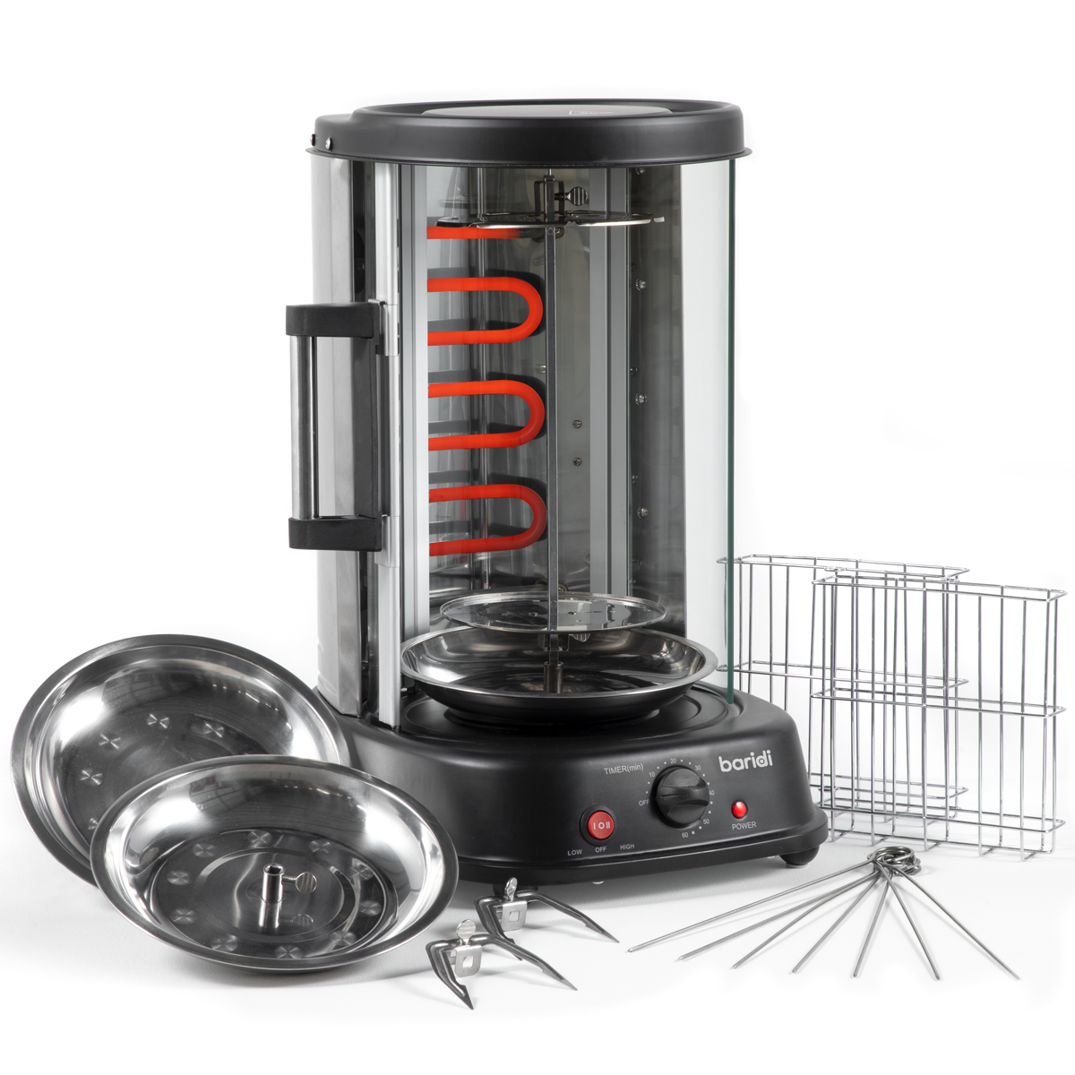 Vertical 360° Rotisserie Smokeless Grill 21L Capacity DH216