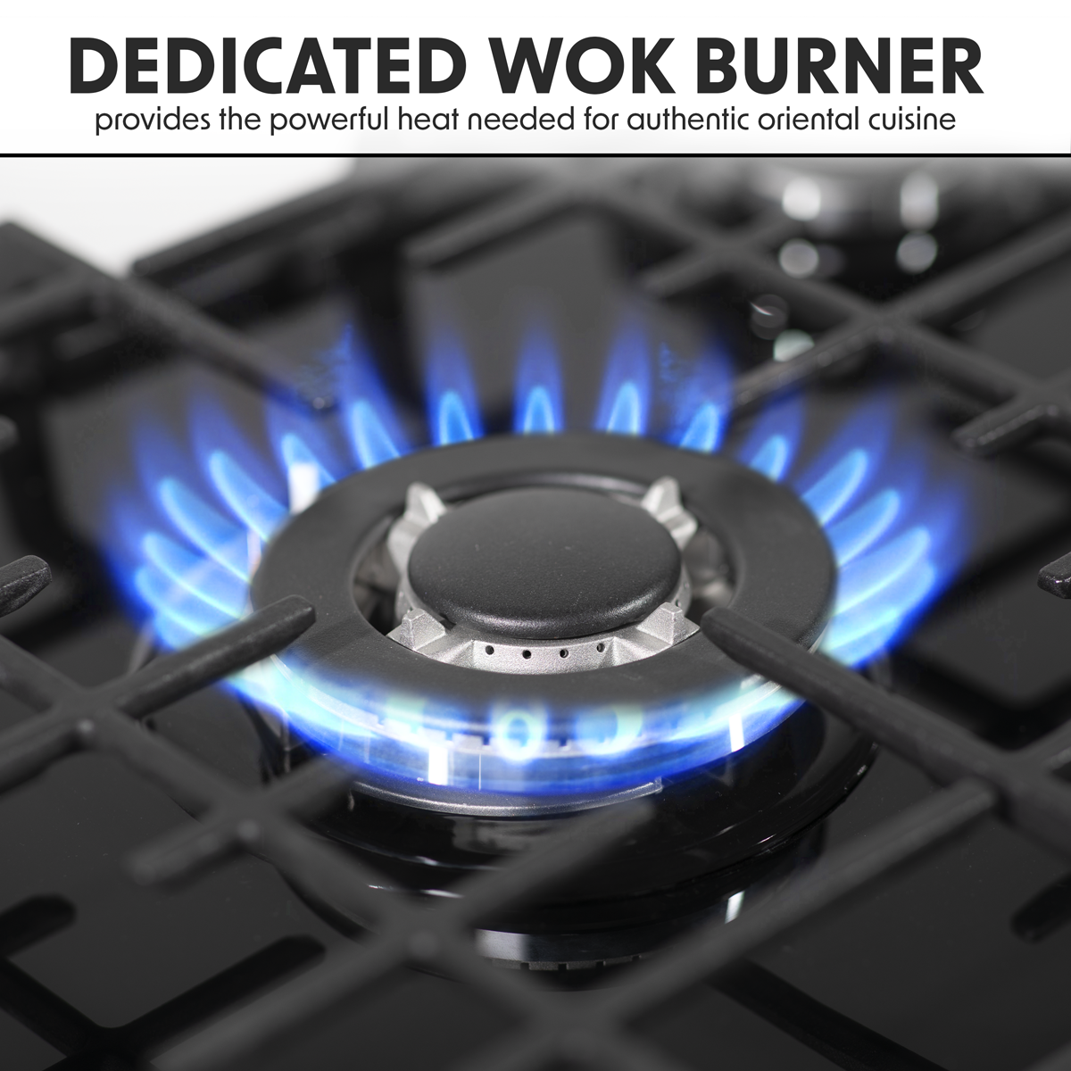 Gas Hob with 4 Cooking Zones 60cm - Black DH226