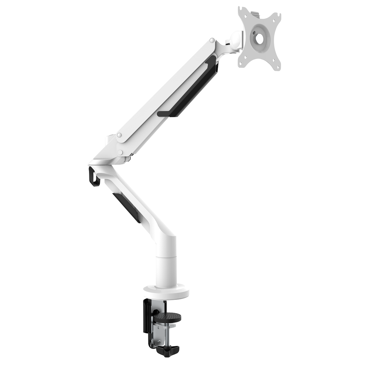 Adjustable Single Monitor Arm with 360° Rotation - White DH26
