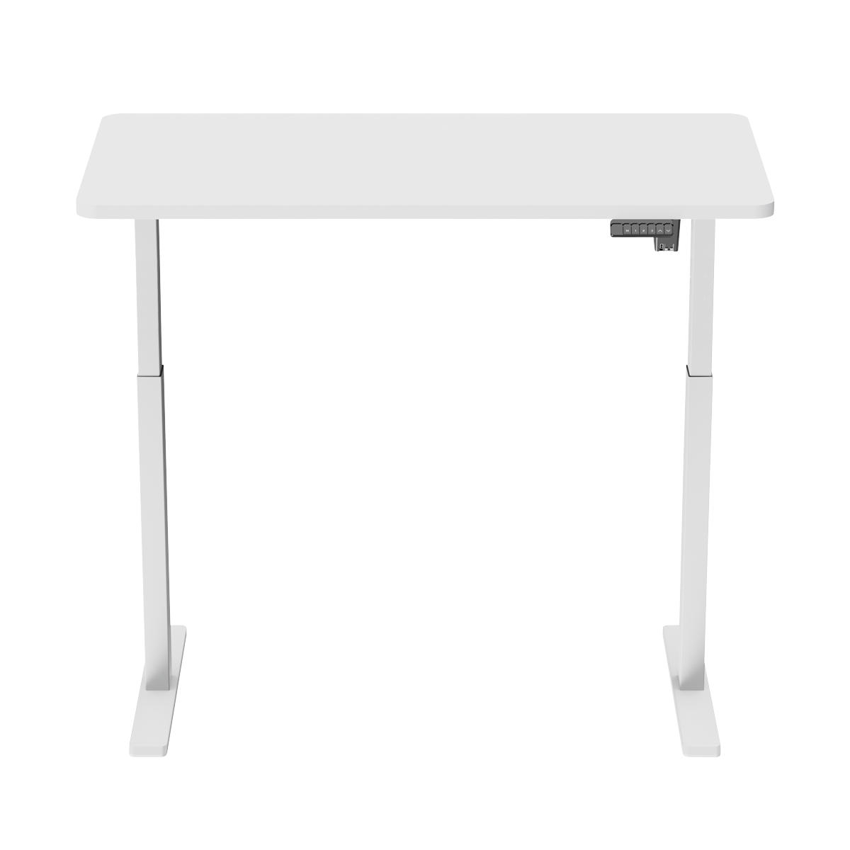Single Motor Ultra-Quiet Adjustable-Height Electric Sit/Stand Desk - White Desktop DH56