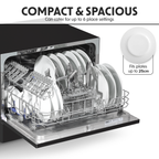 Tabletop Dishwasher 6 Place Settings 6.5L Capacity - Black DH85