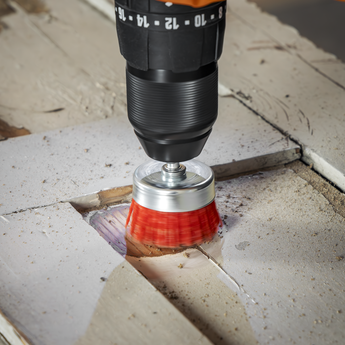 50mm Nylon Filament Cup Brush with 6mm Shaft NFB50