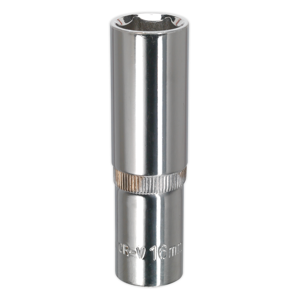 Fully Polished Deep Socket 1/2"Sq Drive 16mm SP1216D