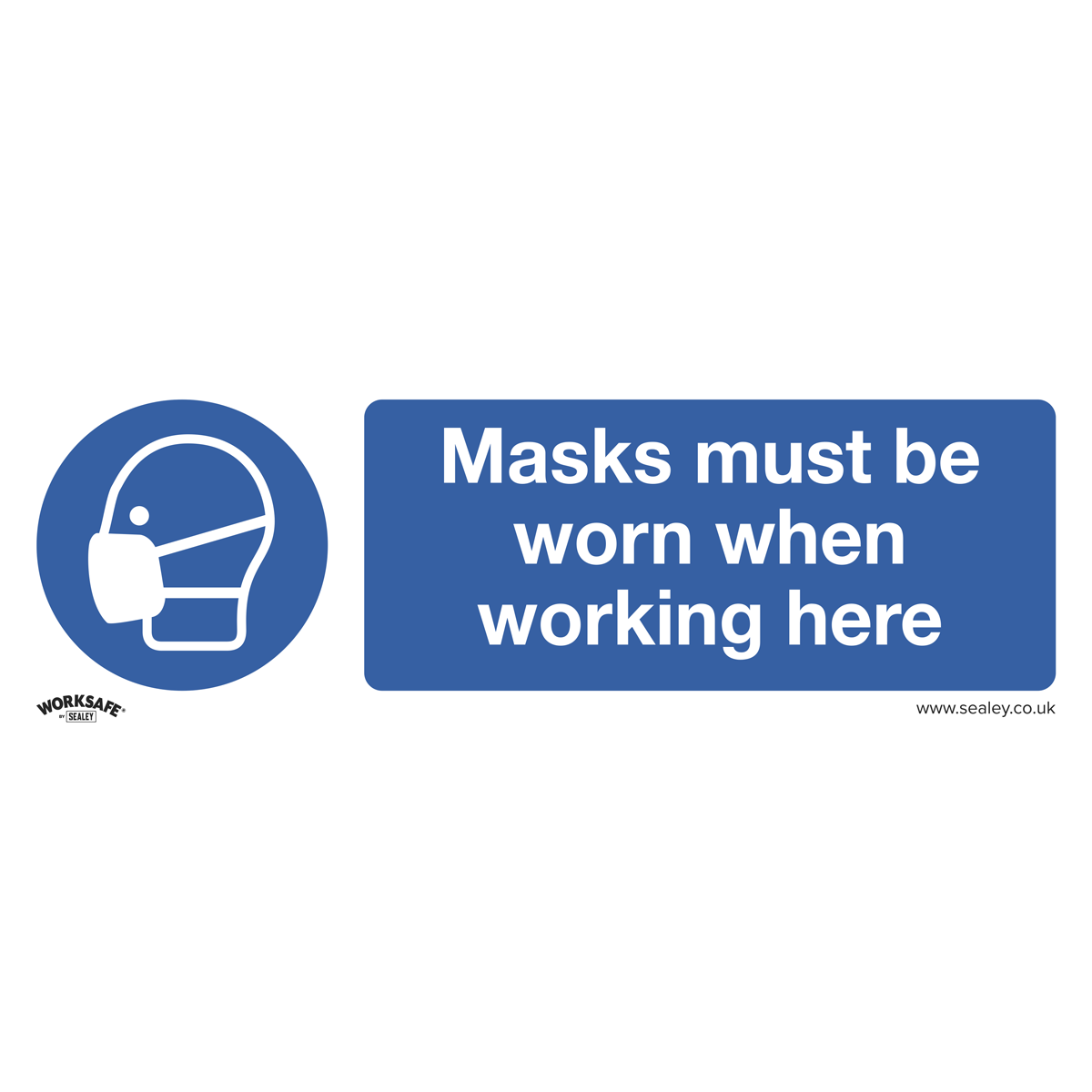 Masks Must Be Worn Safety Sign, Self-Adhesive Vinyl - Pack of 10 SS57V10