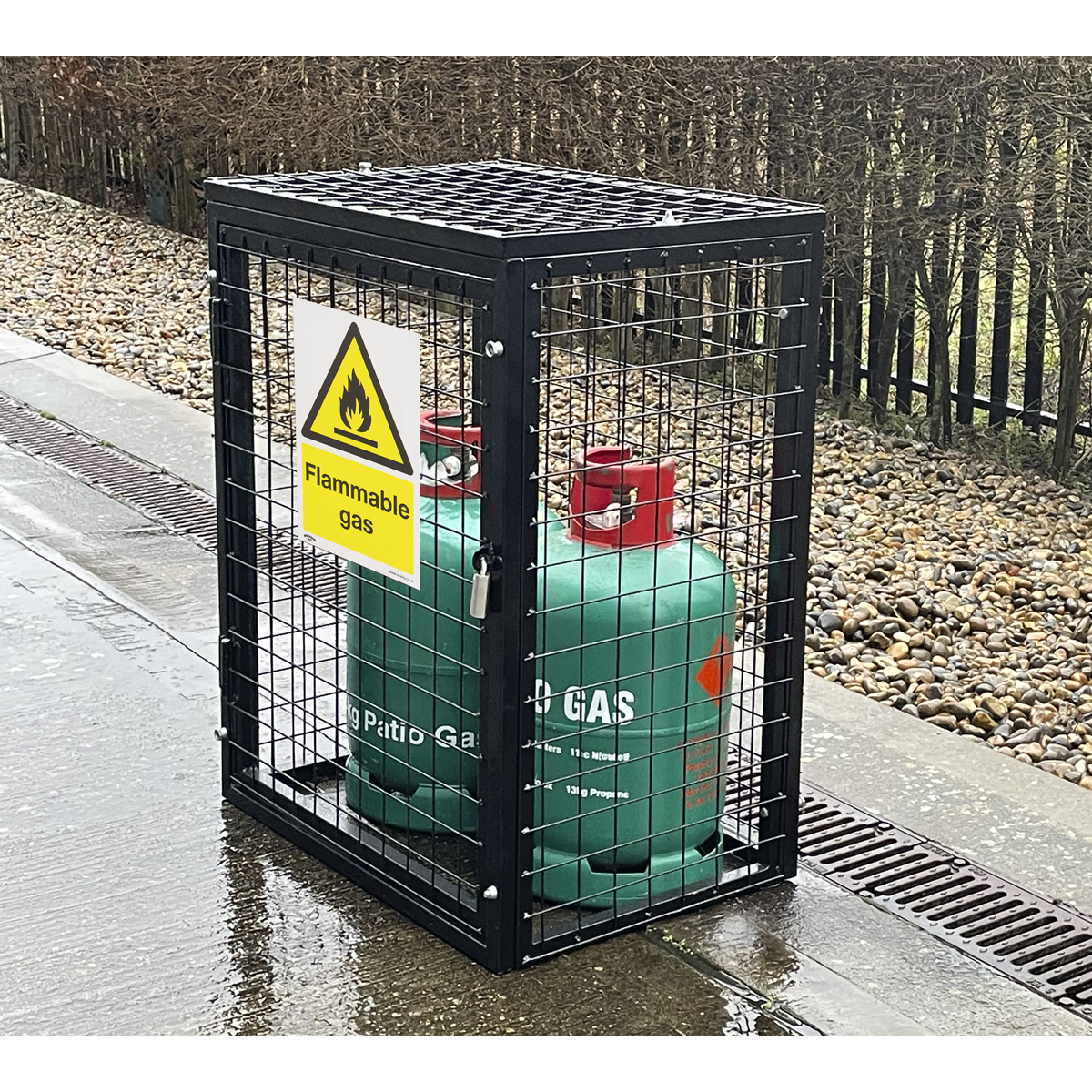 Flammable Gas Safety Sign - Self-Adhesive Vinyl SS59V1