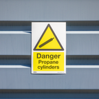 Danger Propane Cylinders Safety Sign - Self-Adhesive Vinyl SS62V10