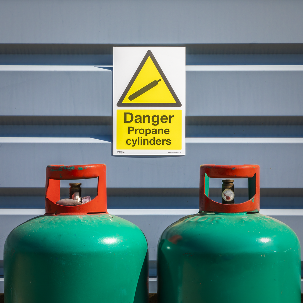Danger Propane Cylinders Safety Sign - Self-Adhesive Vinyl SS62V10
