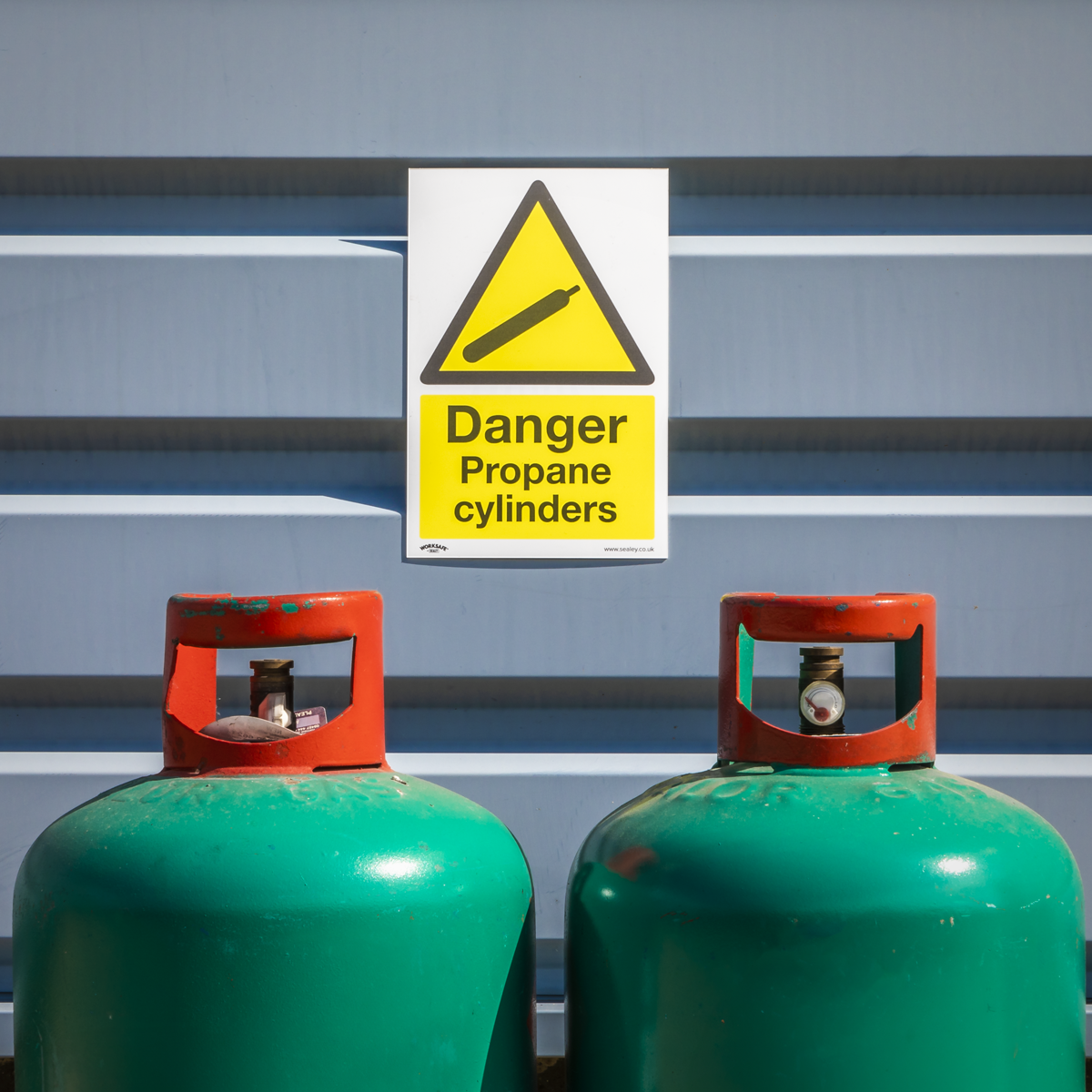 Danger Propane Cylinders Safety Sign - Self-Adhesive Vinyl SS62V10