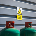 Danger Propane Cylinders Safety Sign - Self-Adhesive Vinyl SS62V10