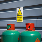 Danger Propane Cylinders Safety Sign - Self-Adhesive Vinyl SS62V10