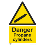 Danger Propane Cylinders Safety Sign - Self-Adhesive Vinyl SS62V10