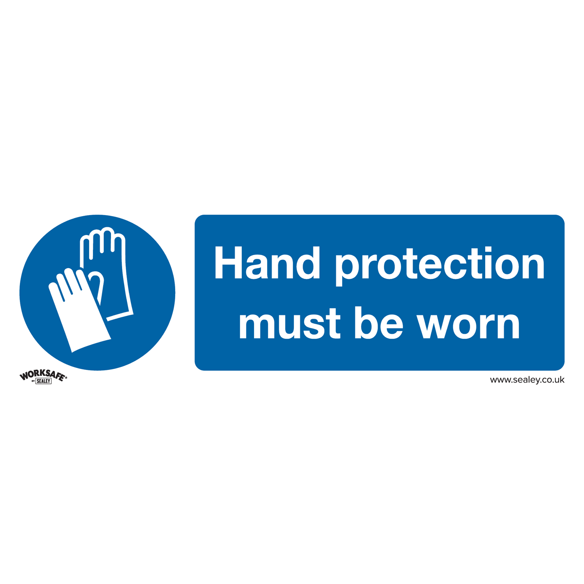 Hand Protection Must Be Worn Safety Sign - Rigid Plastic SS6P1