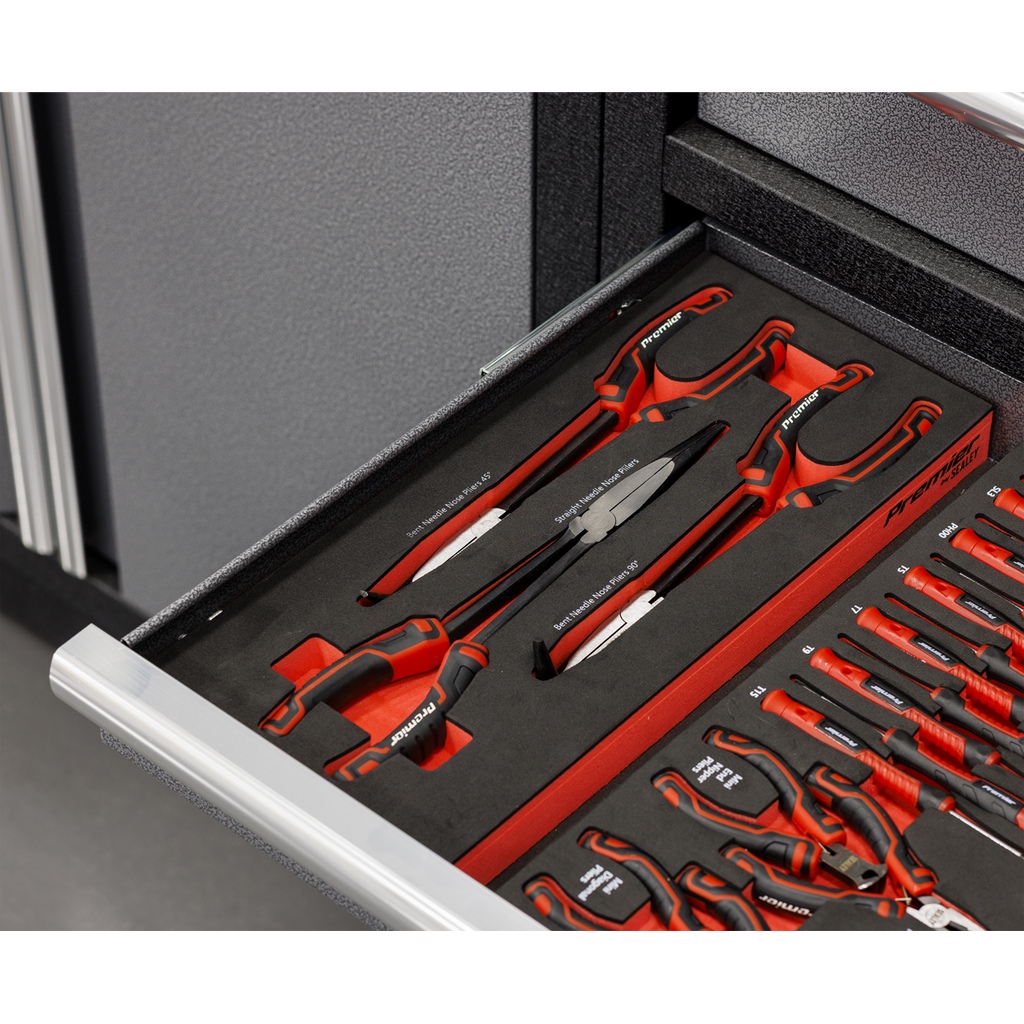 Long Needle Nose Pliers Set with Tool Tray 3pc TBT58