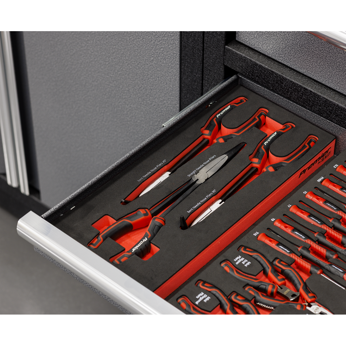 Long Needle Nose Pliers Set with Tool Tray 3pc TBT58