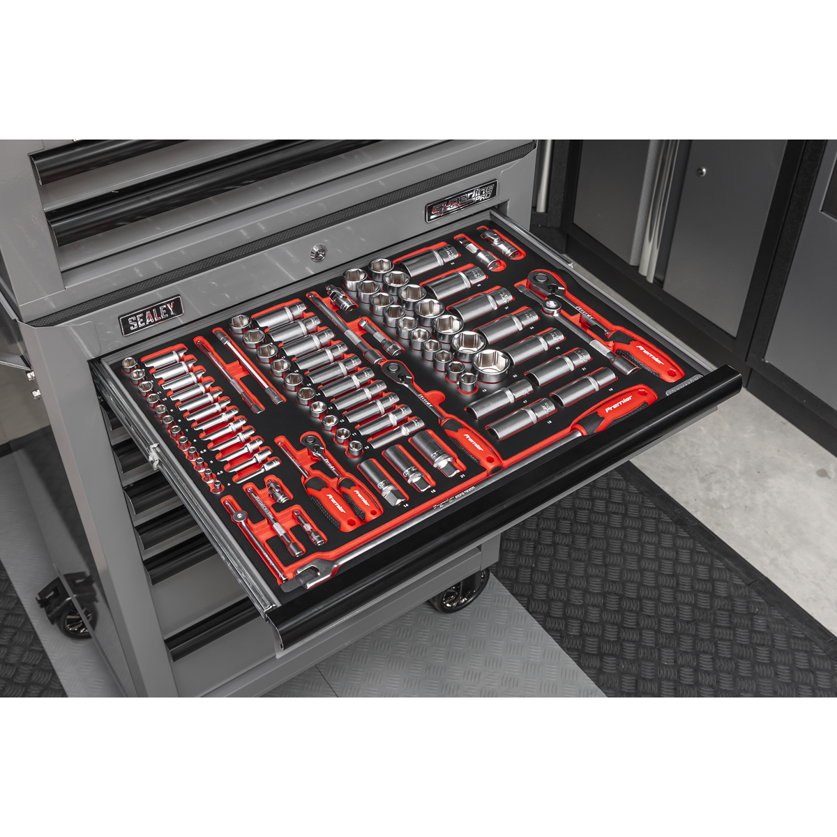 Tool Chest Combination 14 Drawer with 446pc Tool Kit - Grey TBTPCOMBO6