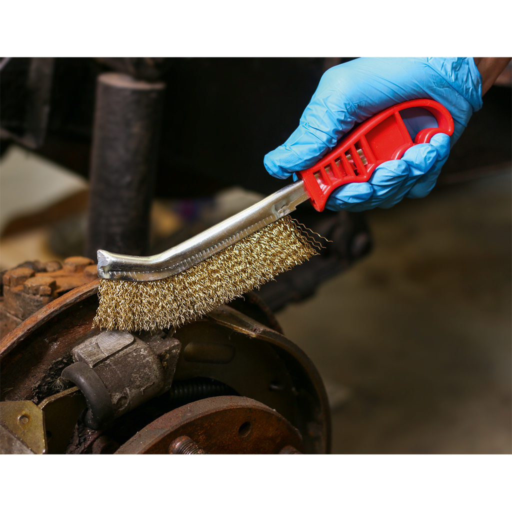 Wire Brush Brassed Steel with Plastic Handle WB05/R