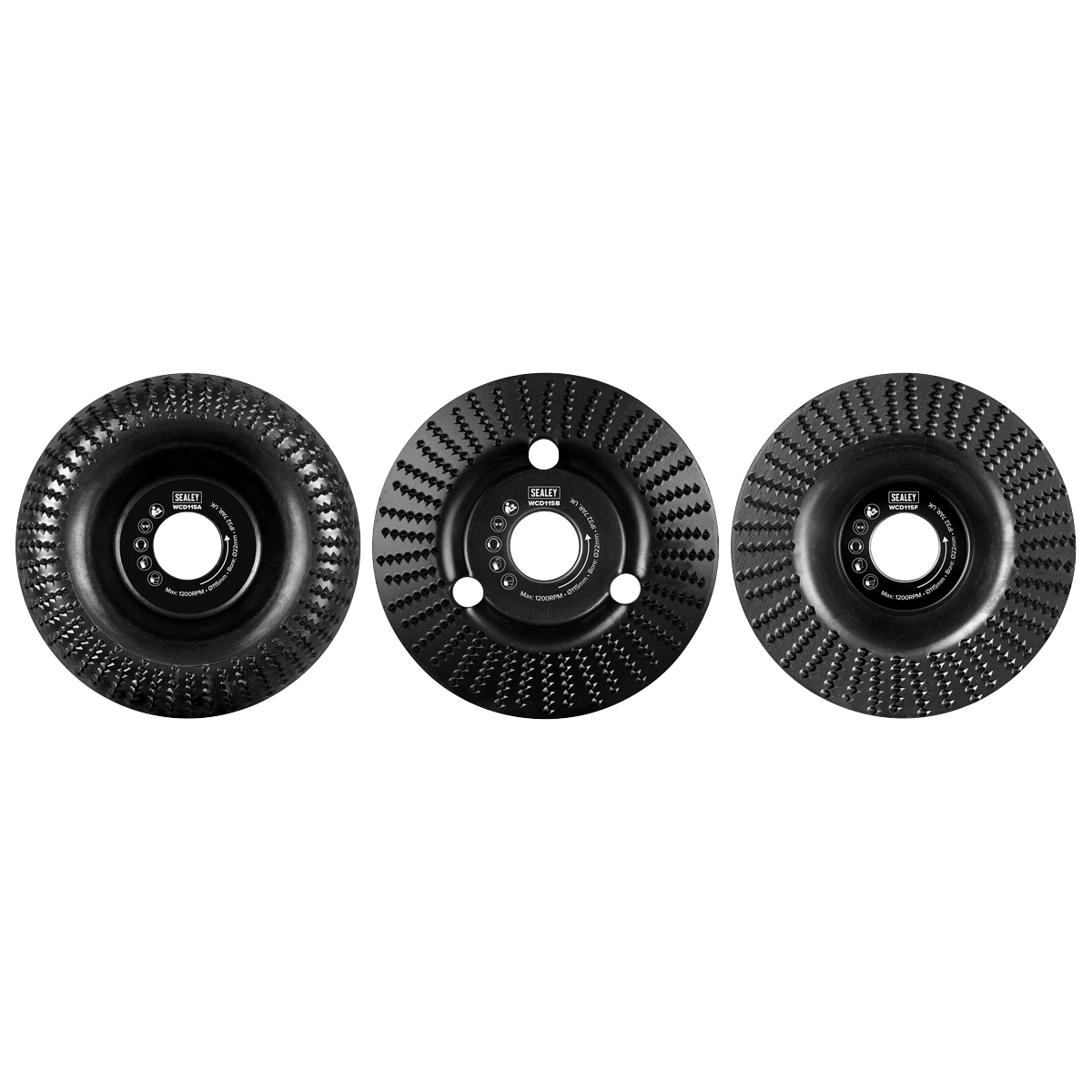 115mm Wood Carving Disc 22mm Bore - Pack of 3 WCD1153