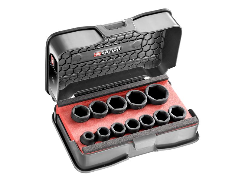 6-Point Stubby Impact Socket Set 1/2in SQDR, 12 Piece                           