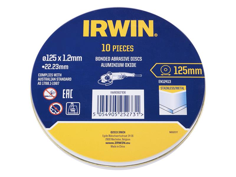 Metal Cutting Disc 125 x 1.2 x 22.2mm Tin of 10                                 