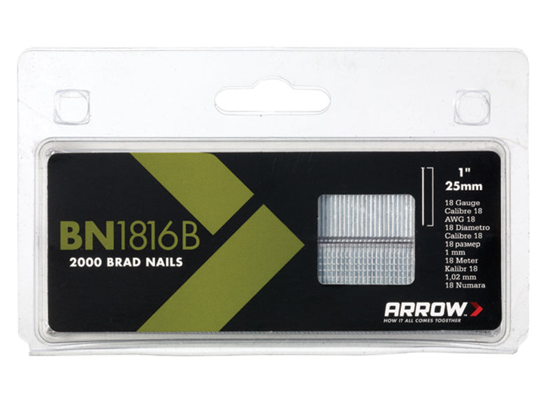 BN1816B Brad Nails 25mm Brown Head (Pack 2000)                                  