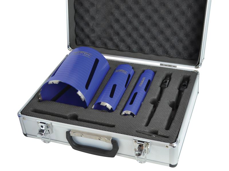 Diamond Core Drill Kit & Case Set of 7                                          