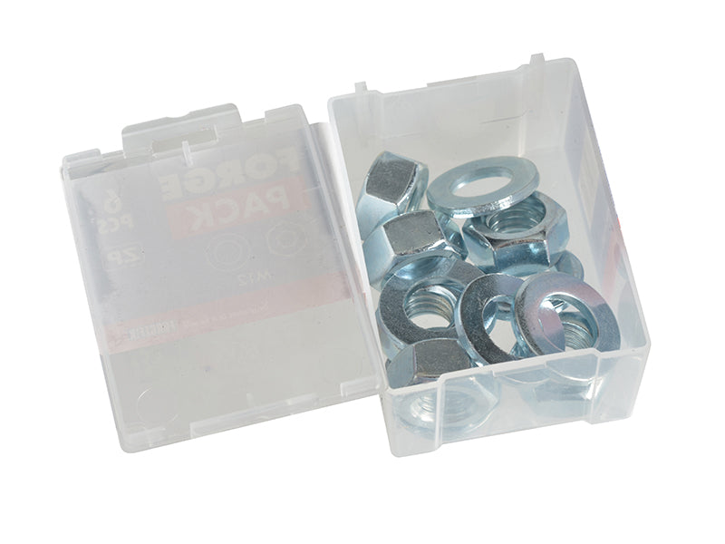 Hexagonal Nuts & Washers ZP M12 ForgePack 6                                     