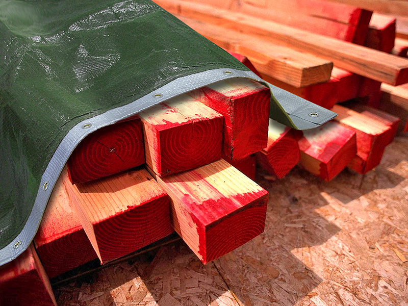 Tarpaulin Green/Silver 3.6 x 2.7m (12 x 9ft) 80gsm                              