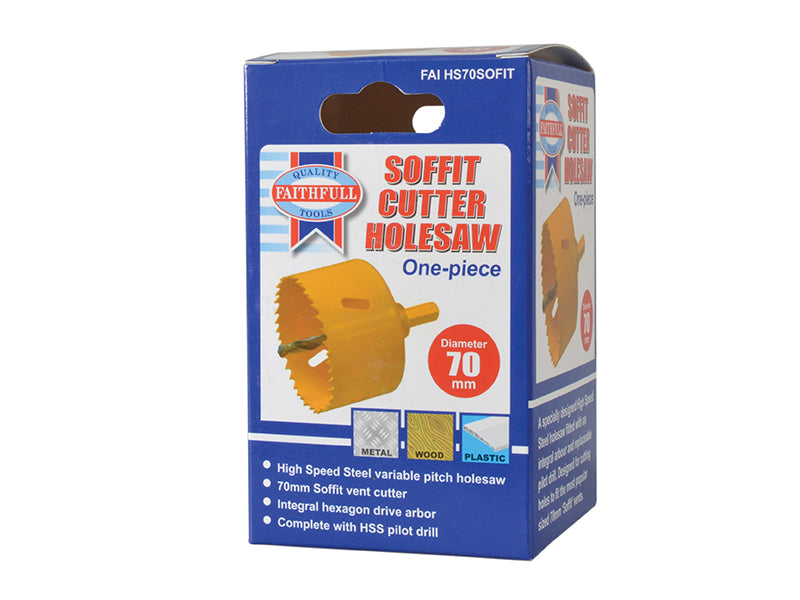 Soffit Cutter Holesaw 70mm One Piece                                            