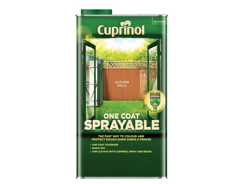 One Coat Sprayable Fence Treatment Autumn Gold 5 litre                          