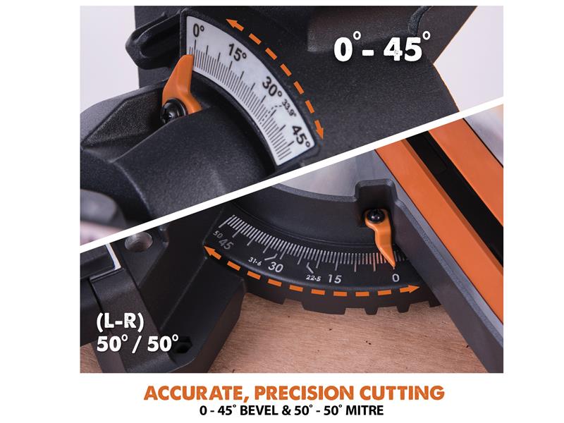 R210SMS+ Pro Multi-Material Sliding Mitre Saw 210mm 1500W 240V                  