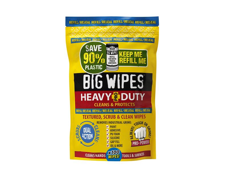 Big Wipes Heavy-Duty PRO+ Wipes Refill Pouch of 100                             