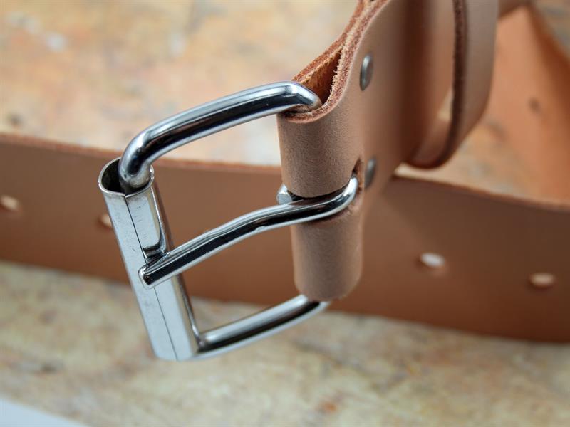Heavy-Duty Leather Belt 45mm Wide Tan                                           