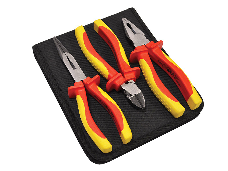 VDE Pliers Set with Pouch, 3 Piece                                              
