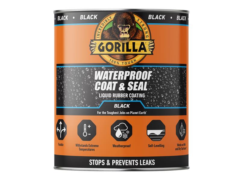 Waterproof Coat & Seal Liquid Rubber Coating Black 473ml                        