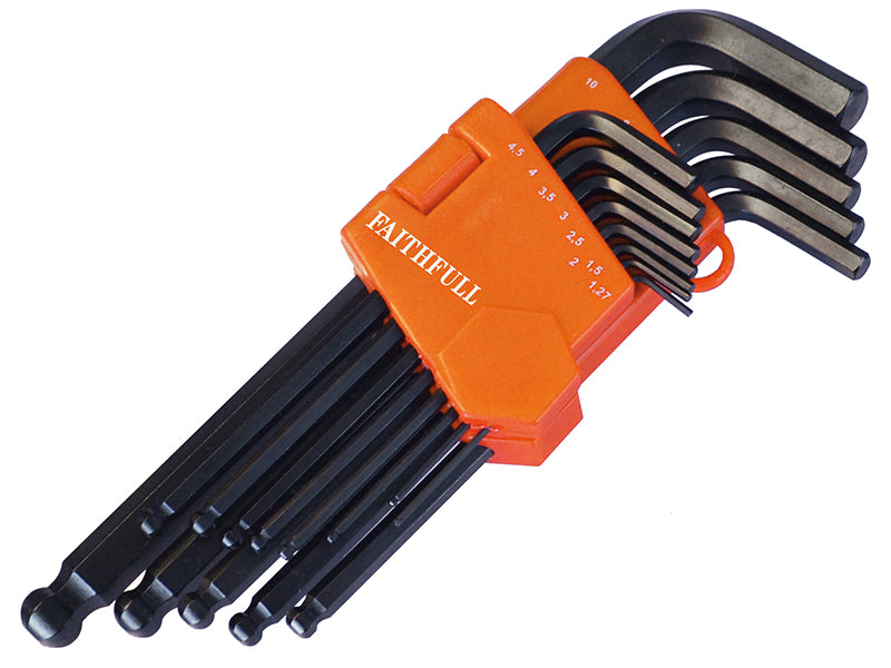 Metric Ball End Long Arm Hexagon Key Set, 13 Piece                              