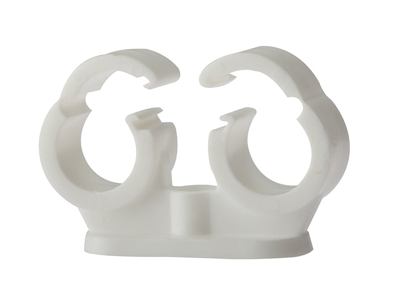 Pipe Clip Double Cliplock 22mm Box 50                                           