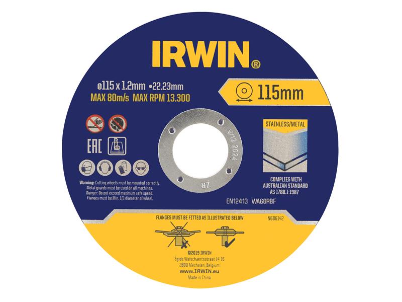 Metal Cutting Disc 115 x 1.2 x 22.2mm Tin of 10                                 